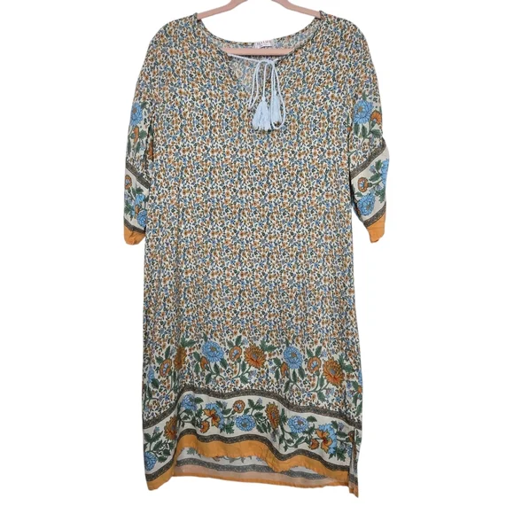 Halife Women's Bohemian Tassel Tie Neck Dress - Picture 2 of 6